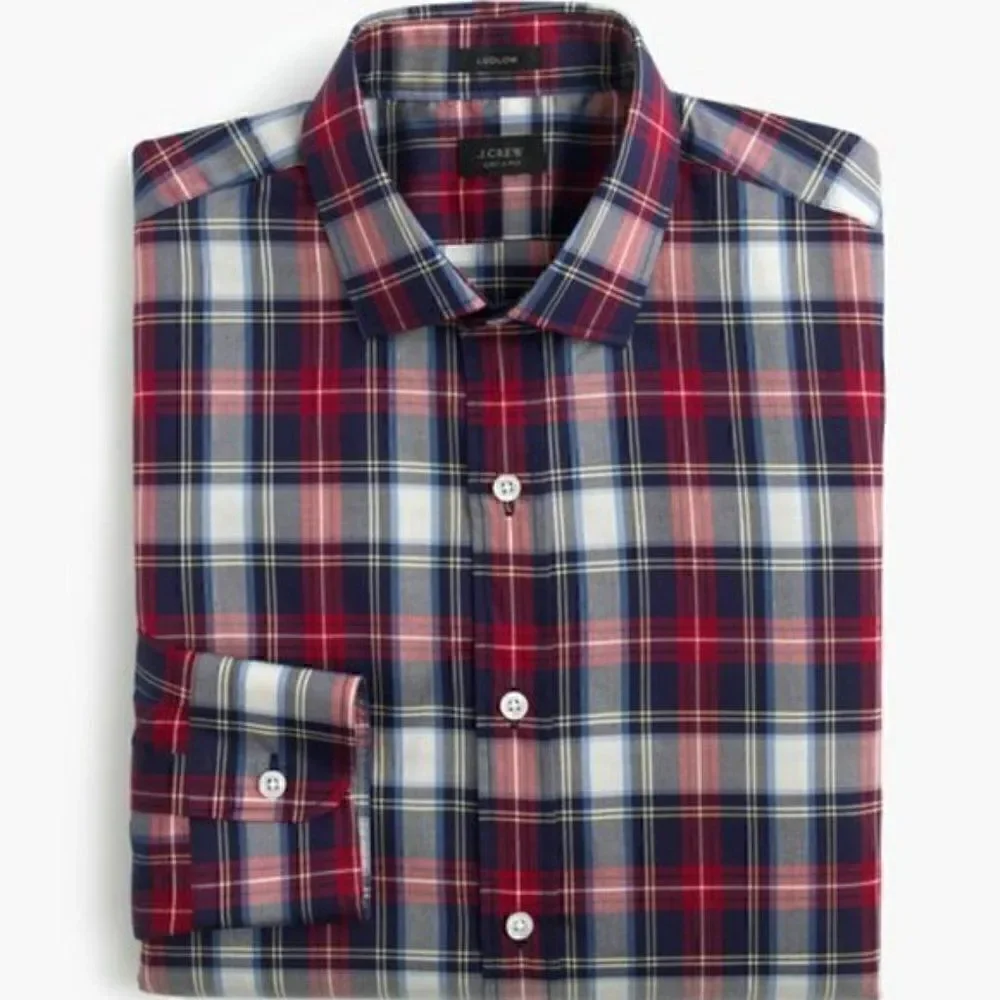 J. Crew Ludlow Plaid Button Down Up Shirt Blue Red Small
